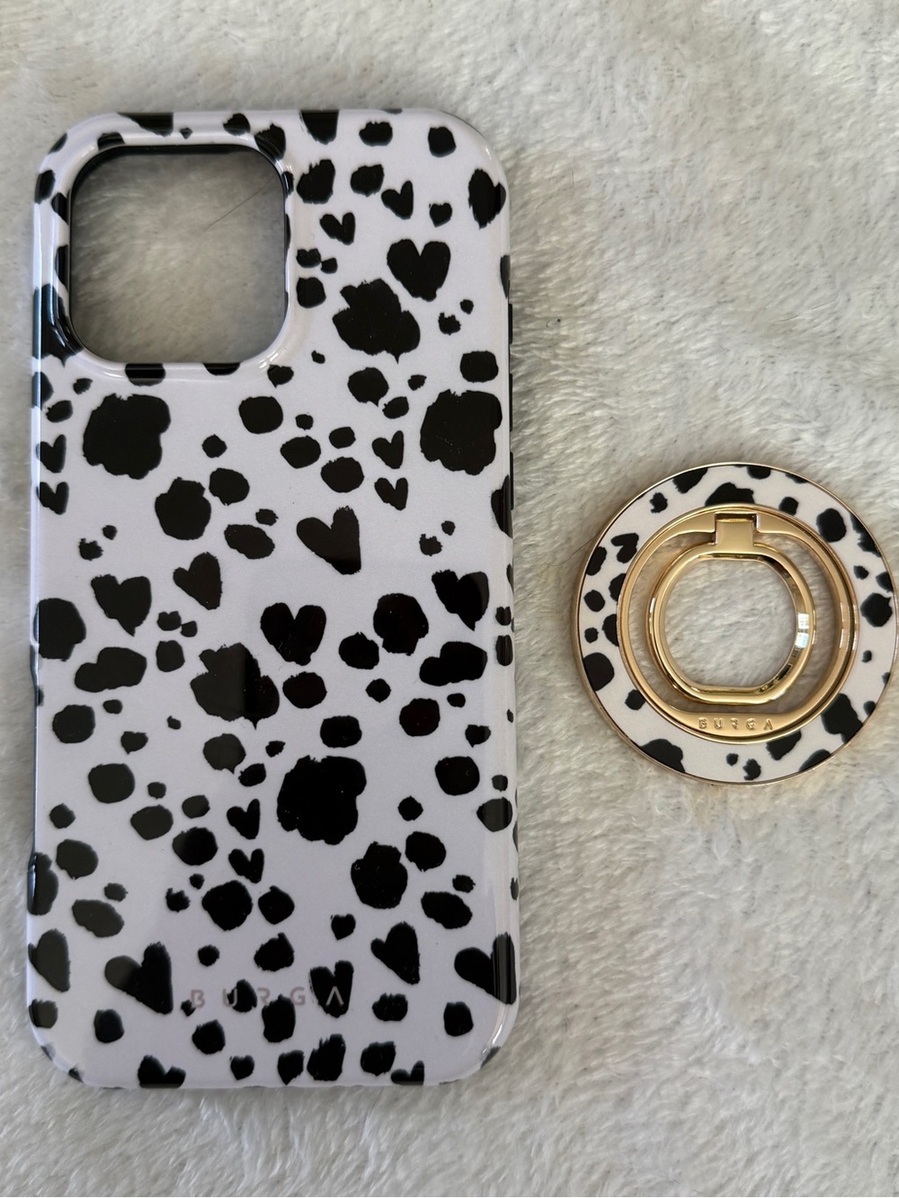 Burga mag safe Dalmatian heart spot iPhone 16 pro max with magnetic ring holder